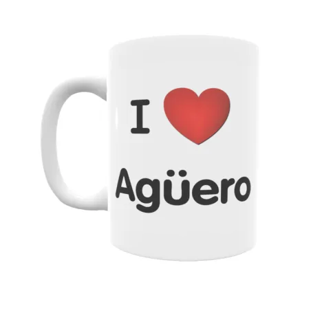 Taza - I ❤ Agüero Regalo original y funcional. Taza personalizada de tu localidad.