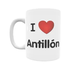 Taza - I ❤ Antillón Regalo original y funcional. Taza personalizada de tu localidad.