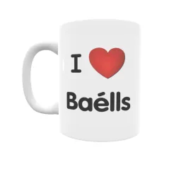 Taza - I ❤ Baélls Regalo original y funcional. Taza personalizada de tu localidad.