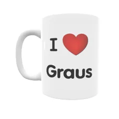 Taza - I ❤ Graus Regalo original y funcional. Taza personalizada de tu localidad.