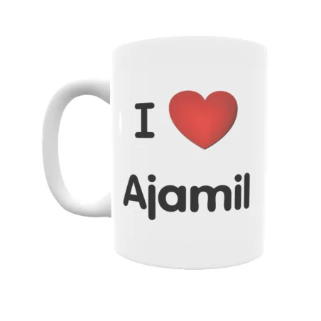 Taza - I ❤ Ajamil Regalo original y funcional. Taza personalizada de tu localidad.