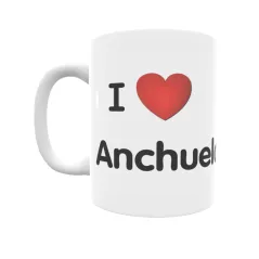 Taza - I ❤ Anchuelo Regalo original y funcional. Taza personalizada de tu localidad.