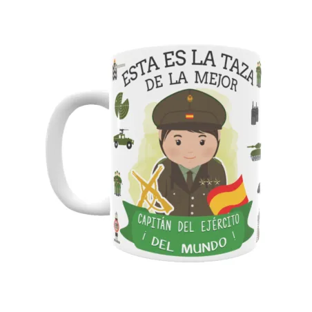 Taza personalizada con tu dedicatoria para LA mejor CAPITÁN DEL EJÉRCITO