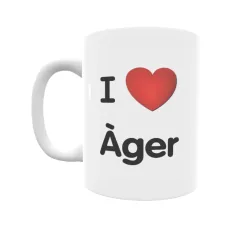 Taza - I ❤ Àger Regalo original y funcional. Taza personalizada de tu localidad.