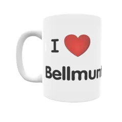 Taza - I ❤ Bellmunt d'Urgell Regalo original y funcional. Taza personalizada de tu localidad.