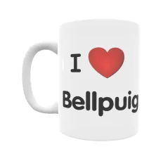 Taza - I ❤ Bellpuig Regalo original y funcional. Taza personalizada de tu localidad.