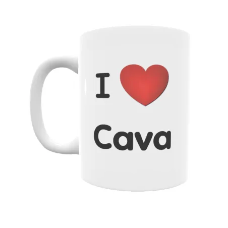 Taza - I ❤ Cava Regalo original y funcional. Taza personalizada de tu localidad.