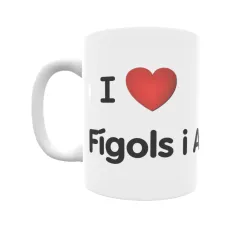 Taza - I ❤ Fígols i Alinyà Regalo original y funcional. Taza personalizada de tu localidad.