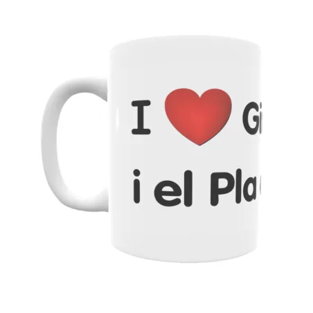 Taza - I ❤ Gimenells i el Pla de la Font Regalo original y funcional. Taza personalizada de tu localidad.