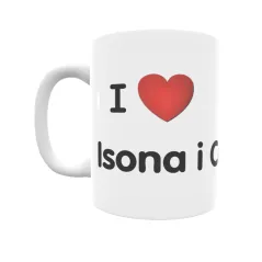 Taza - I ❤ Isona i Conca Dellà Regalo original y funcional. Taza personalizada de tu localidad.