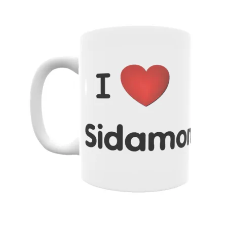 Taza - I ❤ Sidamon Regalo original y funcional. Taza personalizada de tu localidad.