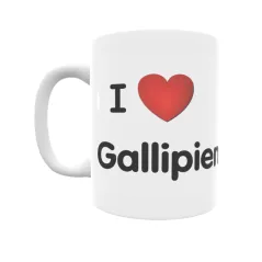 Taza - I ❤ Gallipienzo Regalo original y funcional. Taza personalizada de tu localidad.