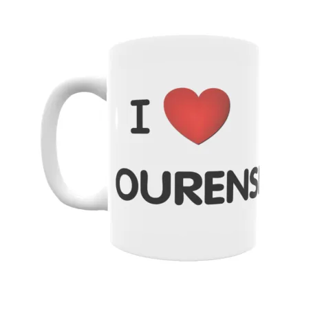 Taza - I ❤ Ourense Regalo original y funcional. Taza personalizada de tu localidad.