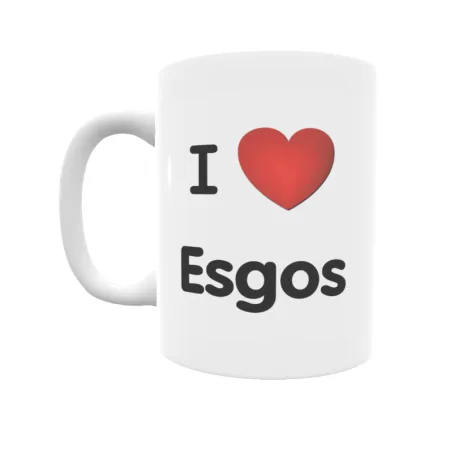 Taza - I ❤ Esgos Regalo original y funcional. Taza personalizada de tu localidad.