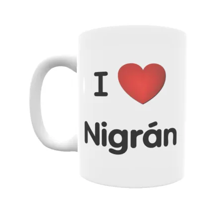 Taza - I ❤ Nigrán Regalo original y funcional. Taza personalizada de tu localidad.