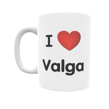 Taza - I ❤ Valga Regalo original y funcional. Taza personalizada de tu localidad.