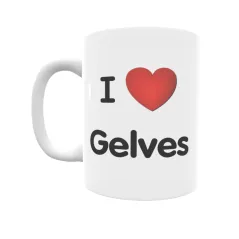 Taza - I ❤ Gelves Regalo original y funcional. Taza personalizada de tu localidad.