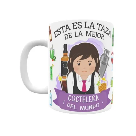 Taza personalizada con tu dedicatoria para LA mejor COCTELERA