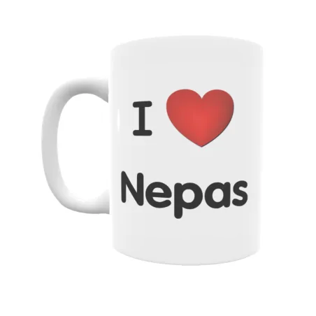 Taza - I ❤ Nepas Regalo original y funcional. Taza personalizada de tu localidad.