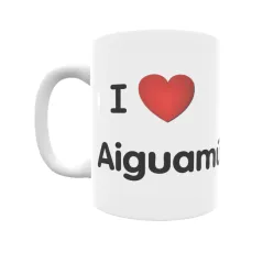 Taza - I ❤ Aiguamúrcia Regalo original y funcional. Taza personalizada de tu localidad.