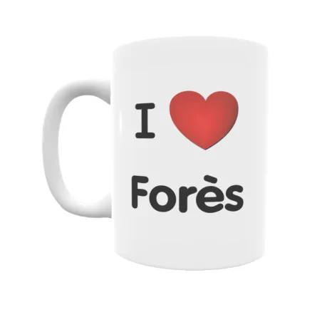 Taza - I ❤ Forès Regalo original y funcional. Taza personalizada de tu localidad.