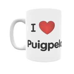 Taza - I ❤ Puigpelat Regalo original y funcional. Taza personalizada de tu localidad.