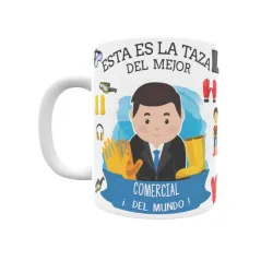 Taza personalizada con tu dedicatoria para EL mejor COMERCIAL DE SEGURIDAD