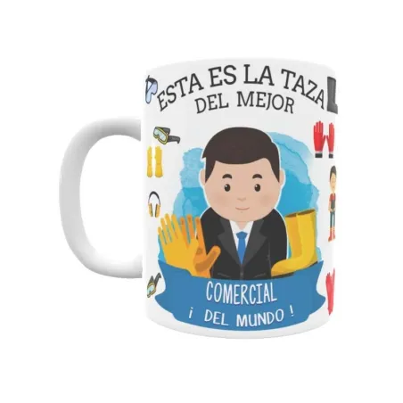 Taza personalizada con tu dedicatoria para EL mejor COMERCIAL DE SEGURIDAD