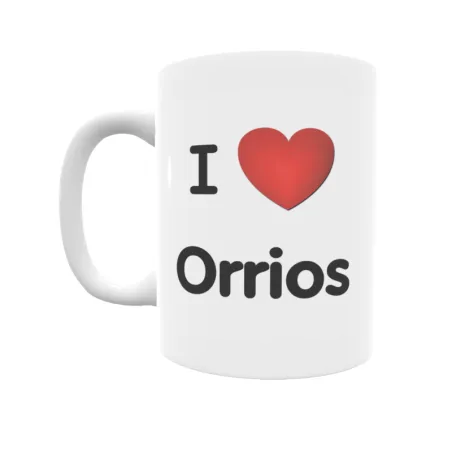 Taza - I ❤ Orrios Regalo original y funcional. Taza personalizada de tu localidad.