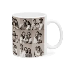 Taza blanca personalizada con tu foto o diseño. Descuentos automáticos.