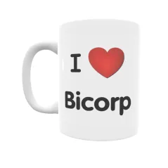 Taza - I ❤ Bicorp Regalo original y funcional. Taza personalizada de tu localidad.