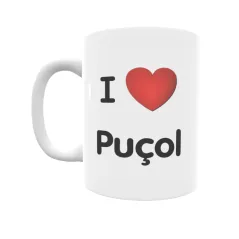 Taza - I ❤ Puçol Regalo original y funcional. Taza personalizada de tu localidad.