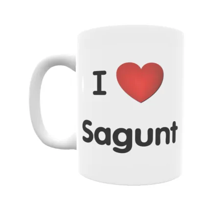 Taza - I ❤ Sagunt Regalo original y funcional. Taza personalizada de tu localidad.