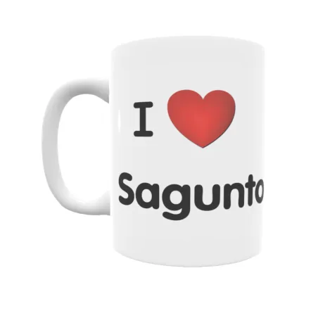 Taza - I ❤ Sagunto Regalo original y funcional. Taza personalizada de tu localidad.