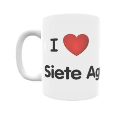 Taza - I ❤ Siete Aguas Regalo original y funcional. Taza personalizada de tu localidad.