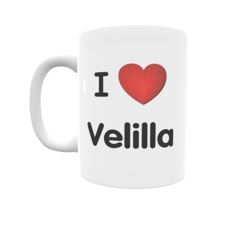 Taza - I ❤ Velilla Regalo original y funcional. Taza personalizada de tu localidad.