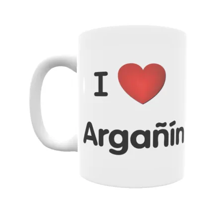 Taza - I ❤ Argañín Regalo original y funcional. Taza personalizada de tu localidad.