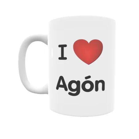 Taza - I ❤ Agón Regalo original y funcional. Taza personalizada de tu localidad.