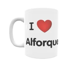 Taza - I ❤ Alforque Regalo original y funcional. Taza personalizada de tu localidad.