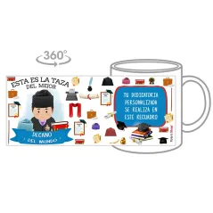 Taza personalizada con tu dedicatoria para EL mejor DECANO