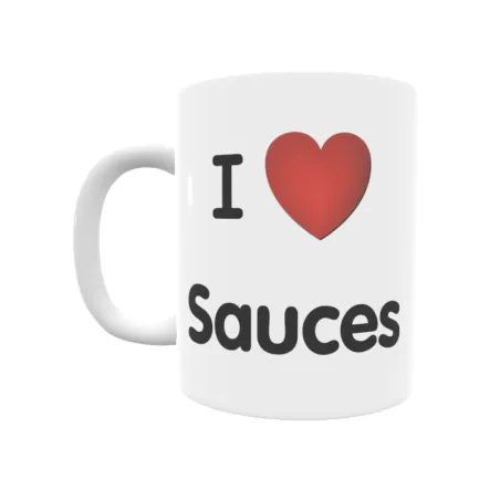 Taza - I ❤ Sauces Regalo original y funcional. Taza personalizada de tu localidad.