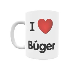 Taza - I ❤ Búger Regalo original y funcional. Taza personalizada de tu localidad.