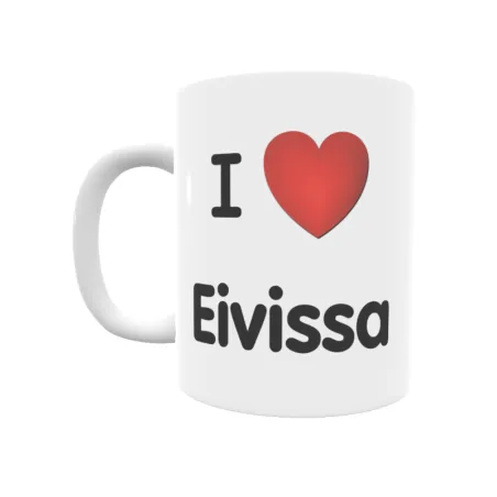 Taza - I ❤ Eivissa Regalo original y funcional. Taza personalizada de tu localidad.