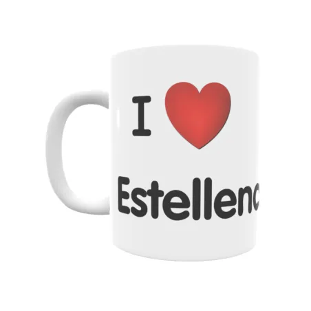 Taza - I ❤ Estellencs Regalo original y funcional. Taza personalizada de tu localidad.