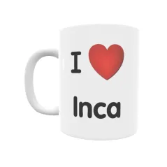 Taza - I ❤ Inca Regalo original y funcional. Taza personalizada de tu localidad.