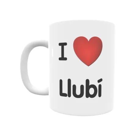 Taza - I ❤ Llubí Regalo original y funcional. Taza personalizada de tu localidad.