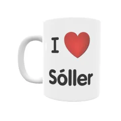 Taza - I ❤ Sóller Regalo original y funcional. Taza personalizada de tu localidad.