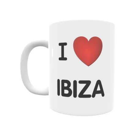 Taza - I ❤ Ibiza Regalo original y funcional. Taza personalizada de tu localidad.