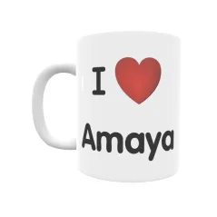 Taza - I ❤ Amaya Regalo original y funcional. Taza personalizada de tu localidad.