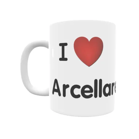 Taza - I ❤ Arcellares del Tozo Regalo original y funcional. Taza personalizada de tu localidad.